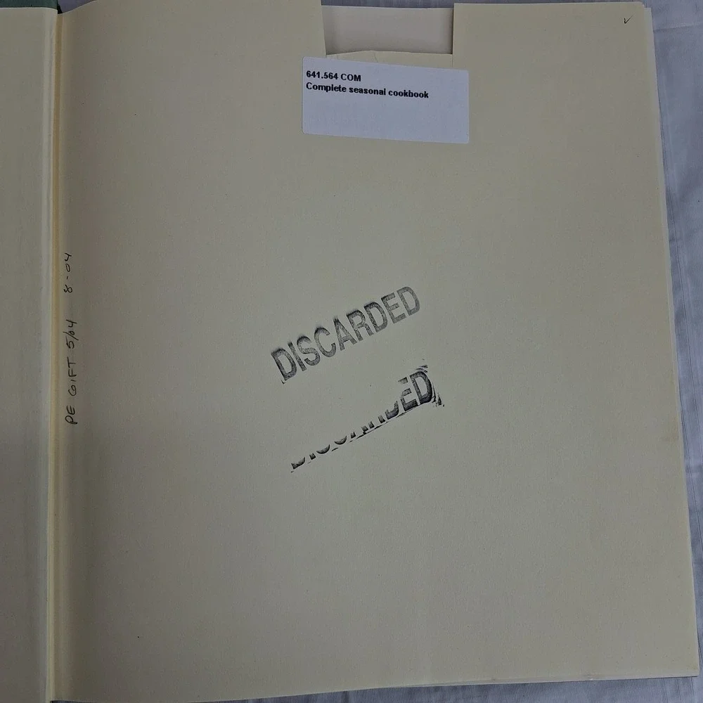 Williams-Sonoma Complete Seasonal Cookbook Hard Cover Ex-Library